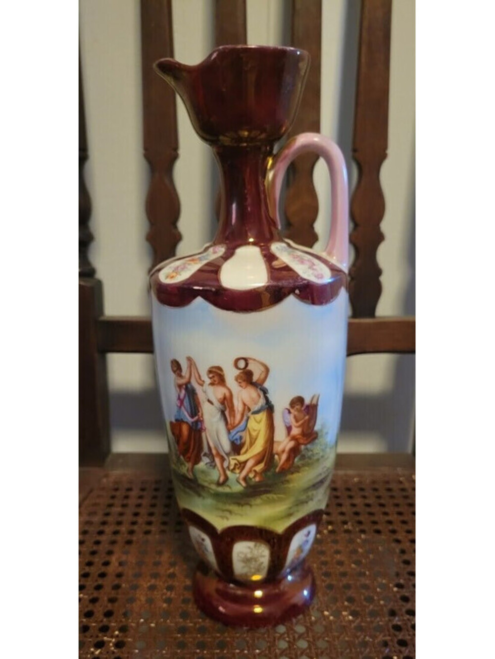 RARE! Antique Austrian Porcelain Pitcher - Vintage Elegant Ceramic Collectible